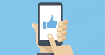 Hand holding smartphone, like on screen