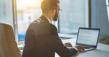 Businessman with a laptop