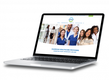 Guardian Healthcare Website showing on a laptop