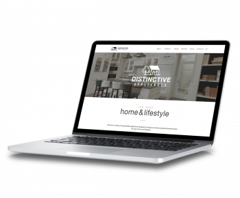 Distinctive Appliances Website showing on a laptop
