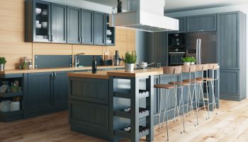 Residential interior of modern kitchen in luxury mansion