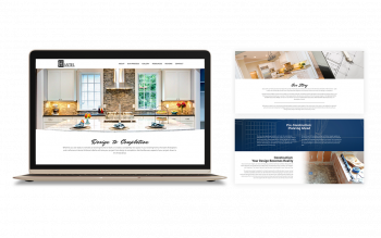 Preview of Hantel Kitchen and Baths website with laptop