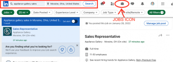 screenshot for instructions on how to share linkedin job posting
